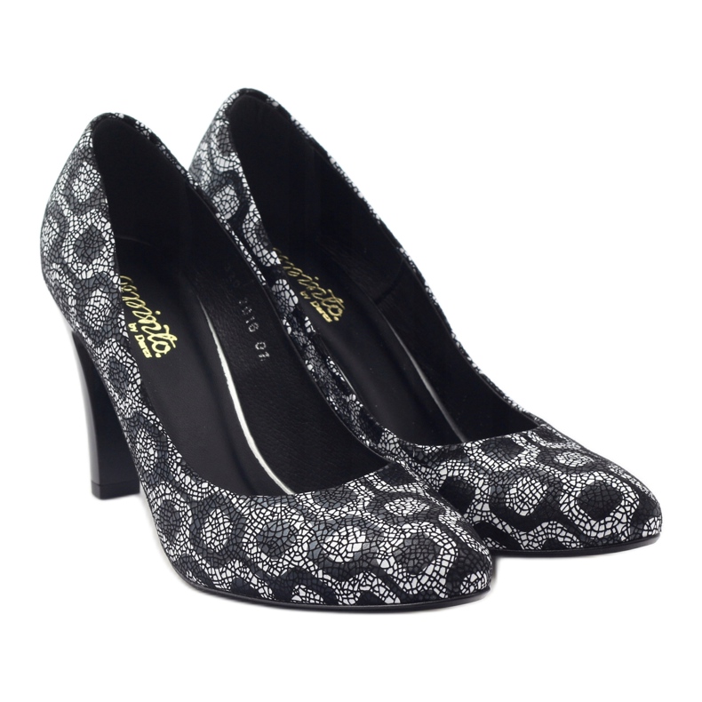 Espinto Pompă pe toc negru / alb 4