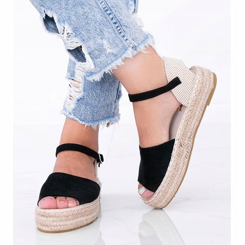 Sandale negre pe platforma Pearl River negru 1