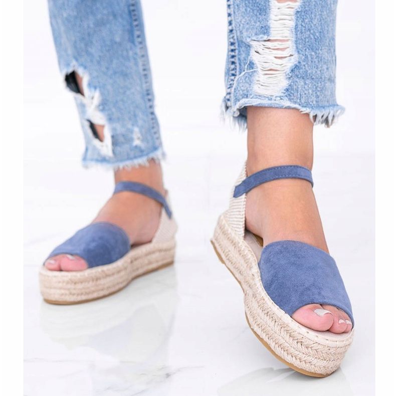 Sandale albastre pe platforma Pearl River albastru 1