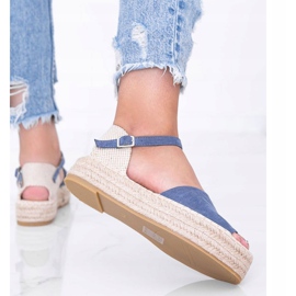 Sandale albastre pe platforma Pearl River albastru 2