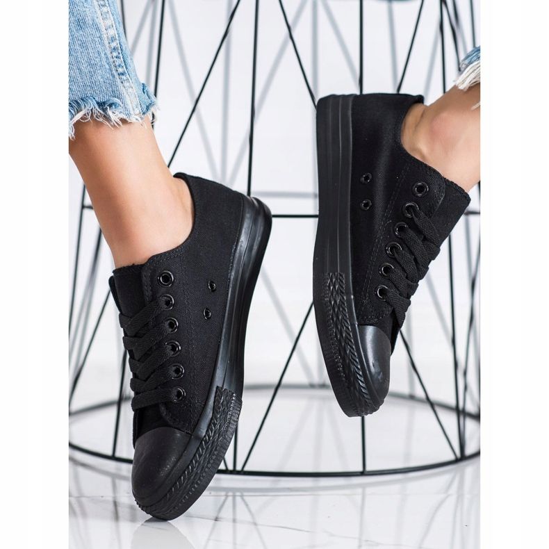 SHELOVET Adidași negri sport negru 1