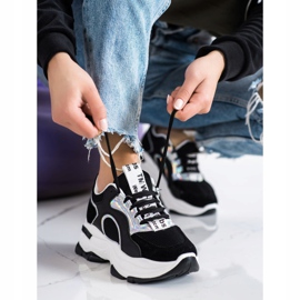 Adidași pe platforma FASHION negru argint 2