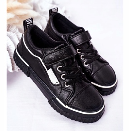 Adidași din piele pentru copii cu velcro Big Star HH374029 Negru 2