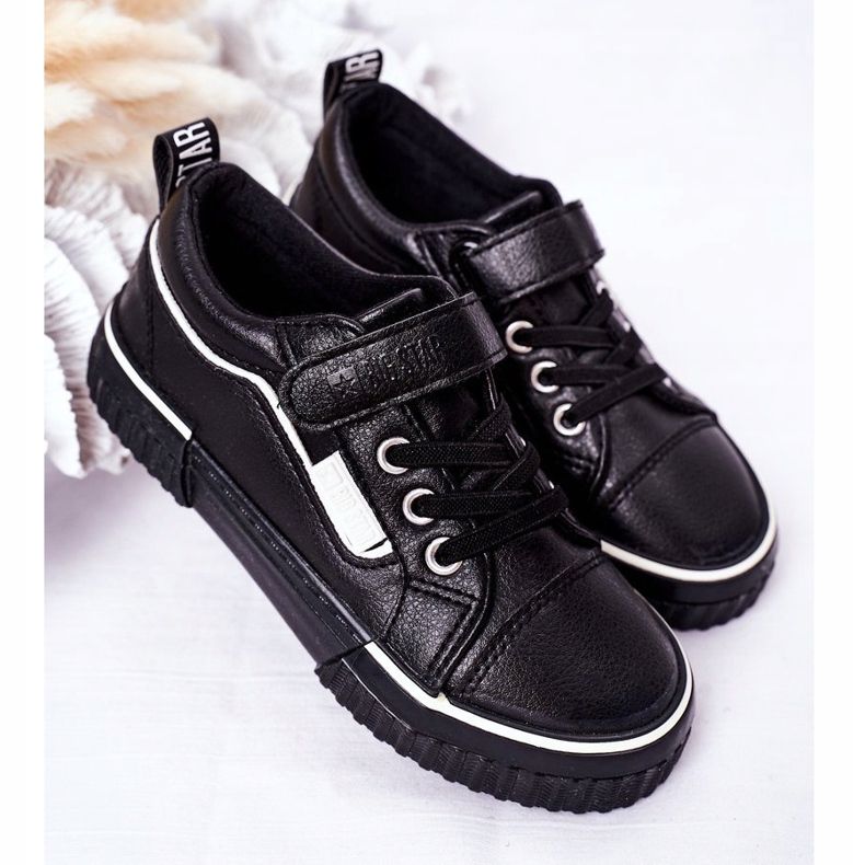 Adidași din piele pentru copii cu velcro Big Star HH374029 Negru 2