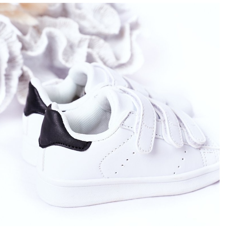 FR1 Pantofi sport pentru copii cu velcro alb-negru Fifi 1