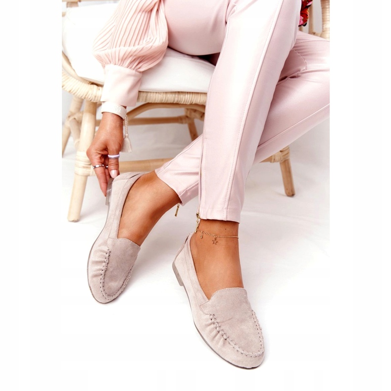 Mocasini din piele de căprioară Sergio Leone MK722 Bej 4