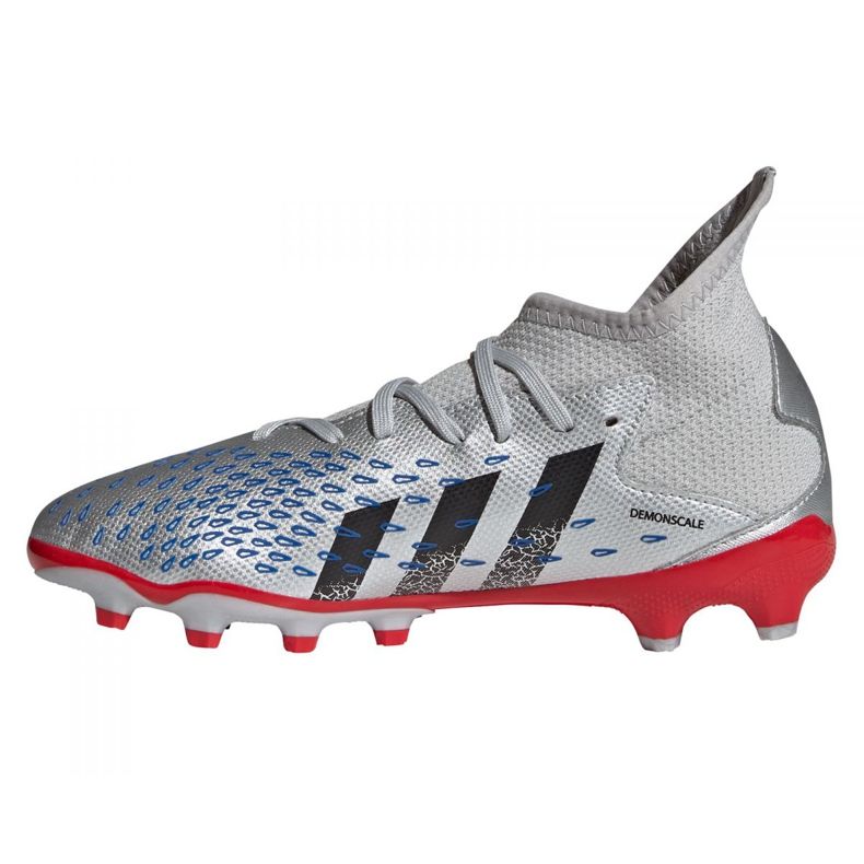 Ghete de fotbal Adidas Predator Freak.3 Mg Jr FY7625 gri argint 1