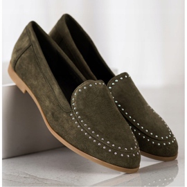 Coura Lordii clasici din piele de căprioară verde 2