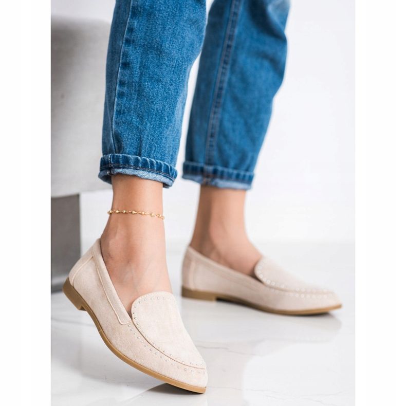 Coura Lordii clasici din piele de căprioară bej 1