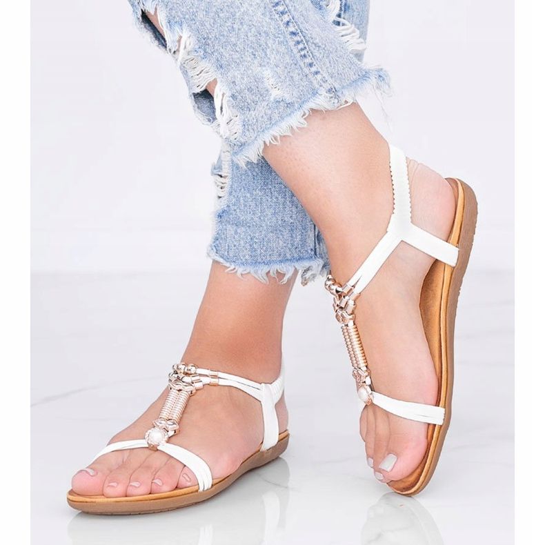 Sandale albe pentru femei Liva 1