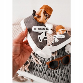 EVE Adidași pentru copii cu știri gri Velcro 1