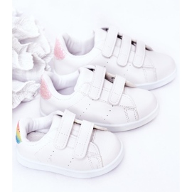 Adidași copii White-Rainbow Velcro Cute Girl alb 1