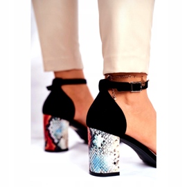 Sandale dama cu toc înalt Sergio Leone negru SK873 multicolor 2