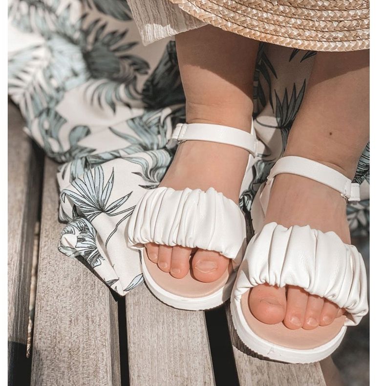 FR1 Sandale pentru copii cu velcro alb Aimy 4