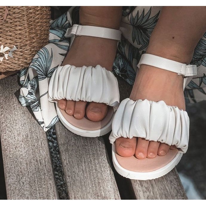 FR1 Sandale pentru copii cu velcro alb Aimy 5