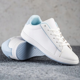 SHELOVET Adidași low-top cu piele ecologică alb 1