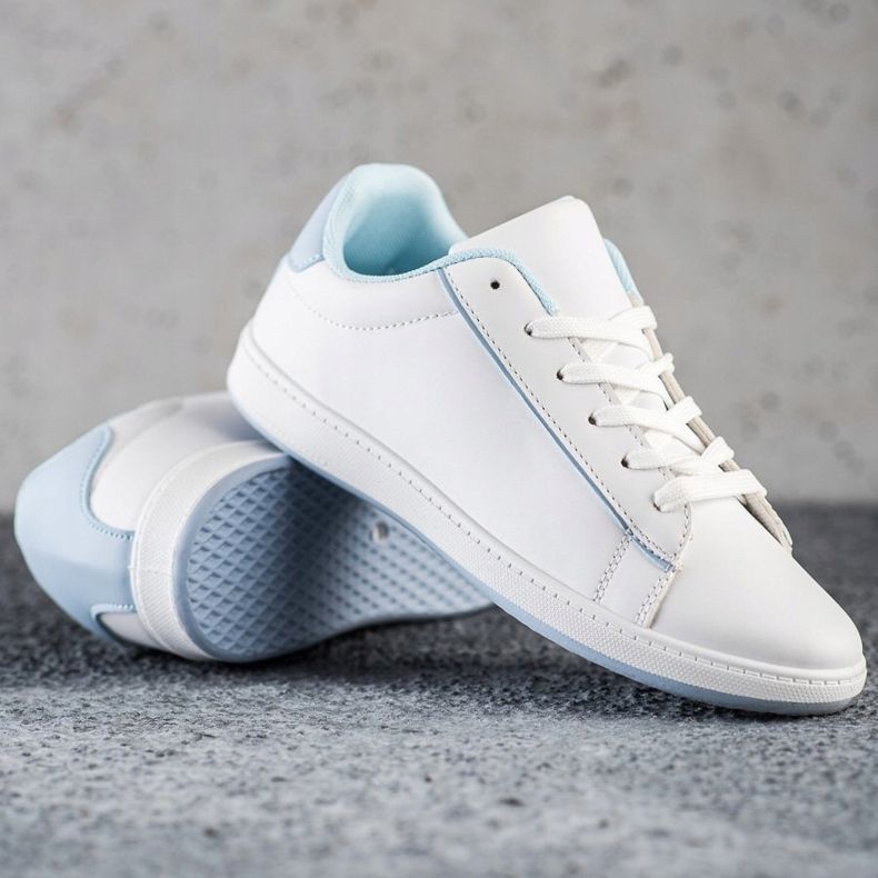 SHELOVET Adidași low-top cu piele ecologică alb 1