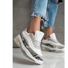 SHELOVET Adidași pe o platformă transparentă alb multicolor 3