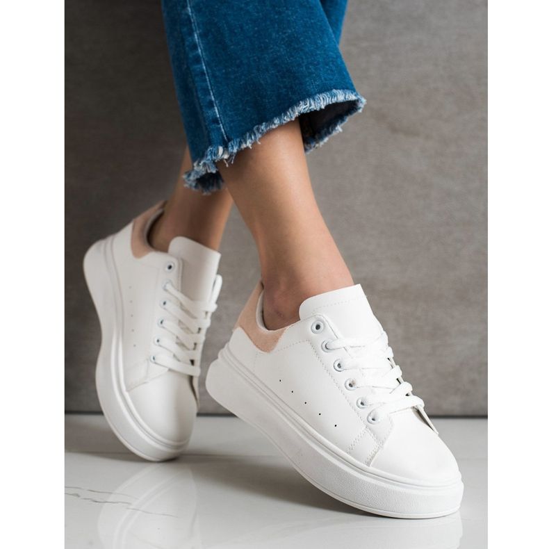 SHELOVET Adidași albi pe platformă 2