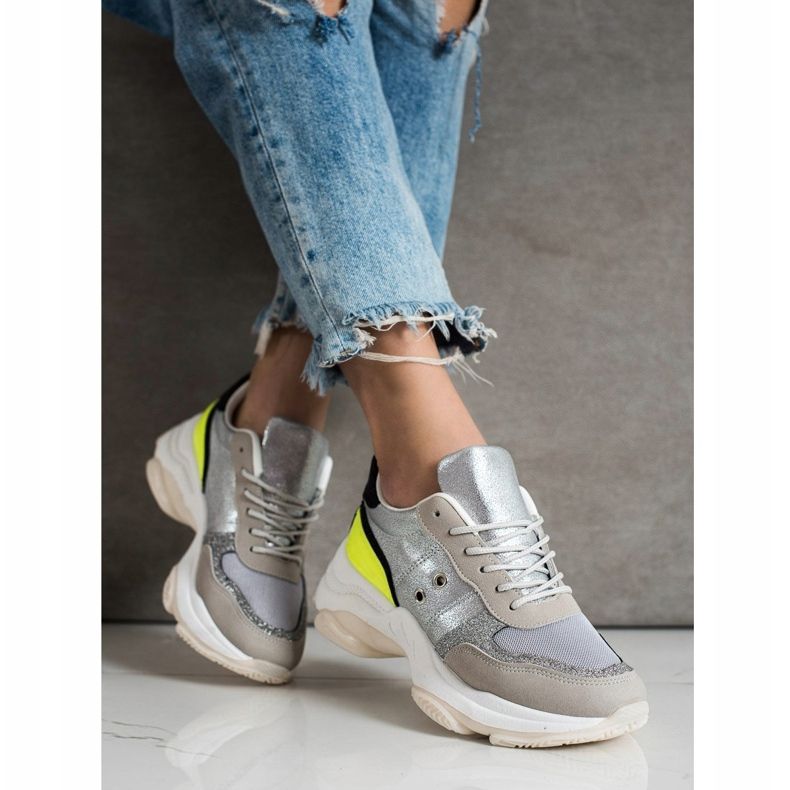 SHELOVET Adidași la modă confortabili argint multicolor 2