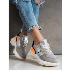 SHELOVET Adidași la modă confortabili argint multicolor 2 SHELOVET Adidași la modă confortabili argint multicolor 2