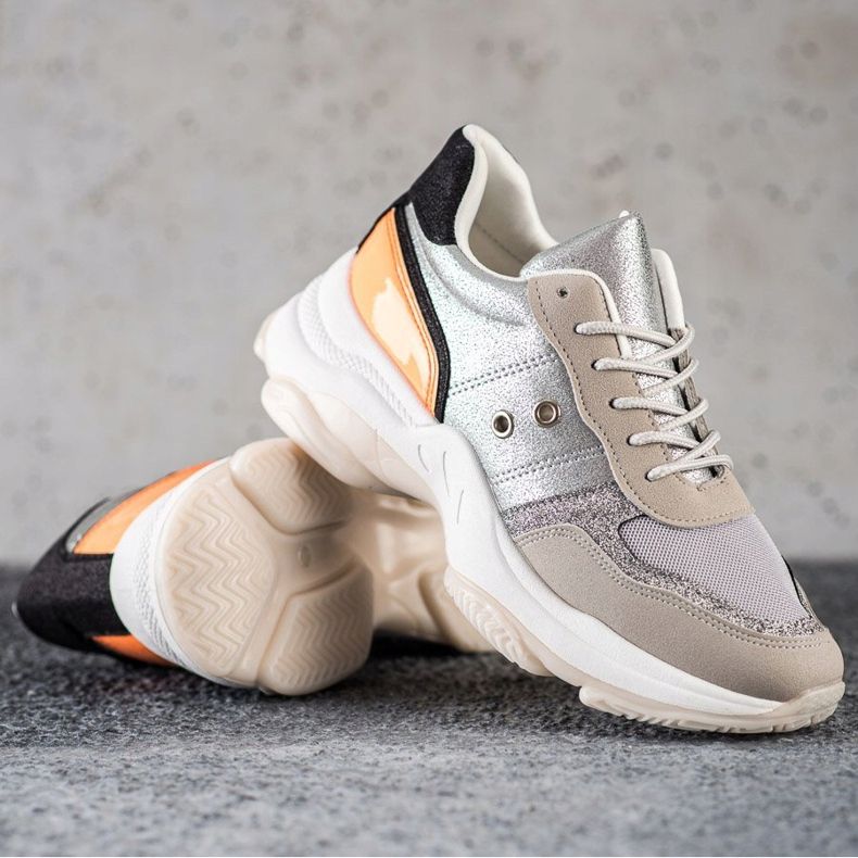 SHELOVET Adidași la modă confortabili argint multicolor 1 SHELOVET Adidași la modă confortabili argint multicolor 1