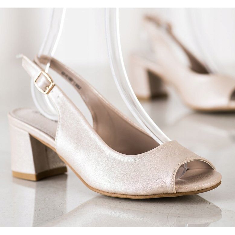 Goodin Sandale strălucitoare aurii bej de aur 1