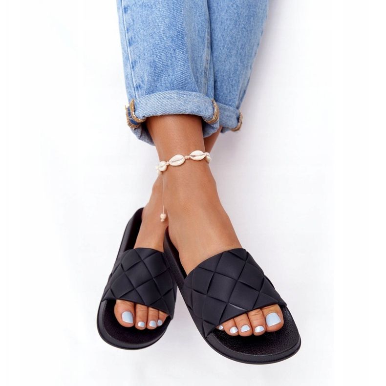 PS1 Papuci de cauciuc negri pentru femei Să înotăm negru 3