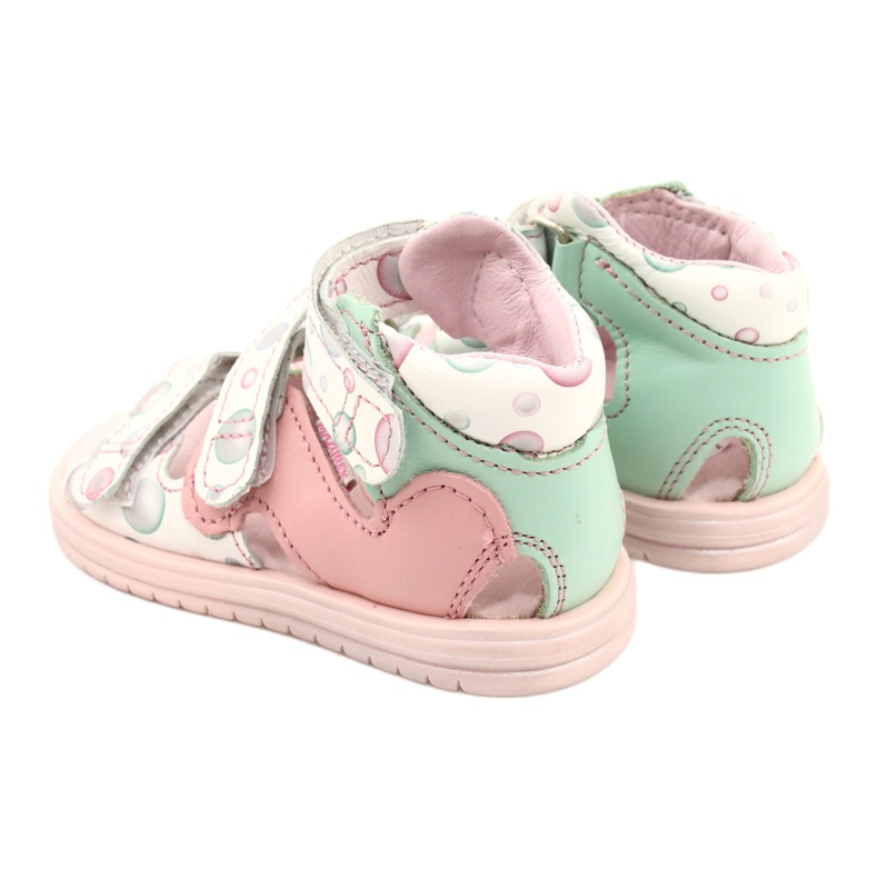 Sandale profilactice înalte Mazurek 1291 alb roz verde 3