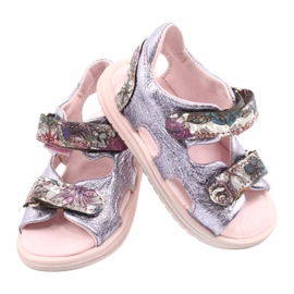Sandale pe napi Mazurek 1314 Amethyst Pearl violet argint 2