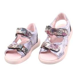 Sandale pe napi Mazurek 1314 Amethyst Pearl violet argint 1