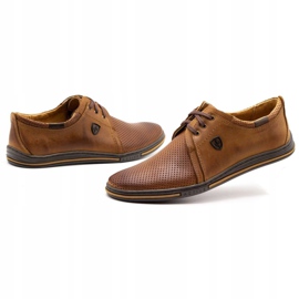 Polbut Pantofi pentru bărbați din piele 343p deschisi cămile maro 4