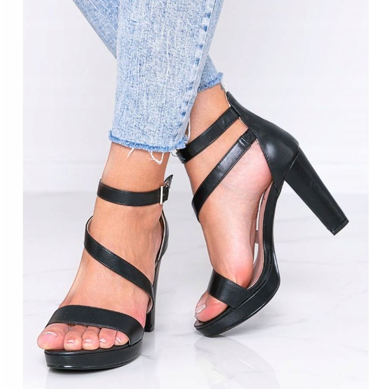 Sandale negre pe platforma Got You negru 1