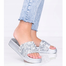 Papuci de argint cu zirconiu cubic Love Bling 1