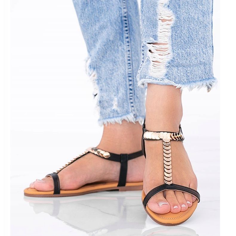 Sandale negre de dama de la Emmie negru 1