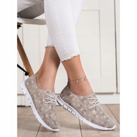 Goodin Încălțăminte ușoară din piele bej maro 1