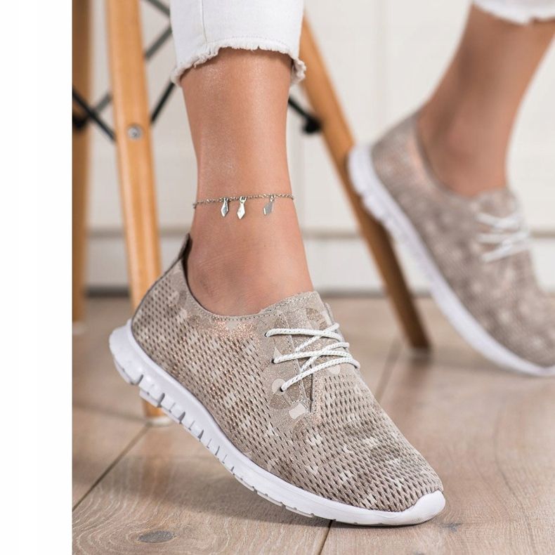 Goodin Încălțăminte ușoară din piele bej maro 2