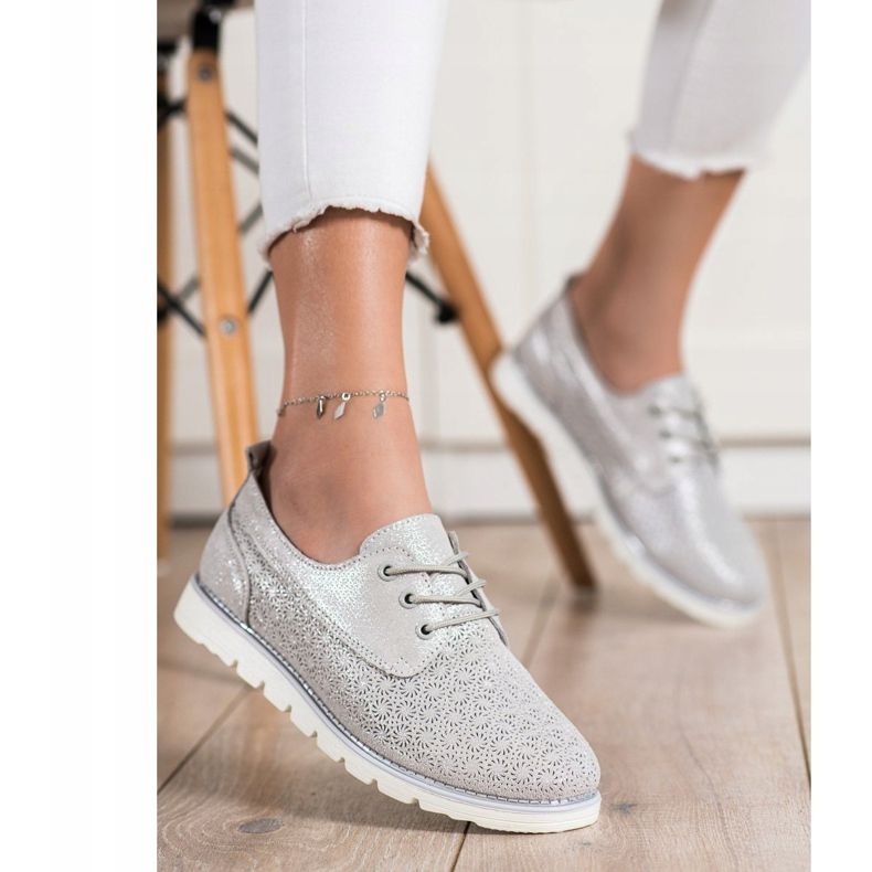 Goodin Încălțăminte din piele ajurată multicolor de aur 1 Goodin Încălțăminte din piele ajurată multicolor de aur 1