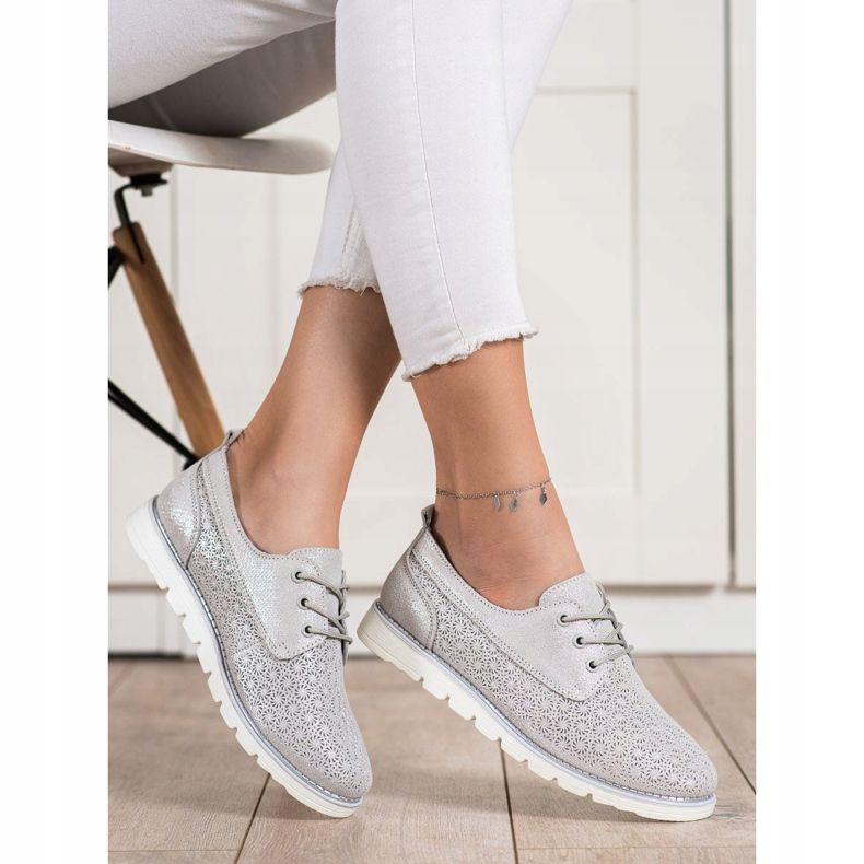 Goodin Încălțăminte din piele ajurată multicolor de aur 2 Goodin Încălțăminte din piele ajurată multicolor de aur 2