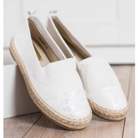 Bestelle Espadrile din piele de căprioară albă 2