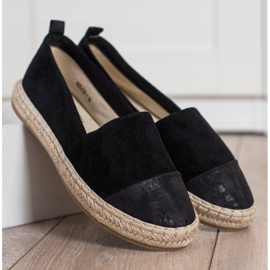 Bestelle Espadrile din piele neagră negru 2