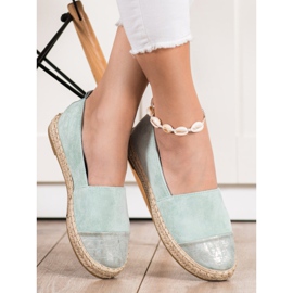 Bestelle Espadrile din piele de menta verde 1