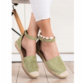 Small Swan Espadrile verzi cu catarama verde 1