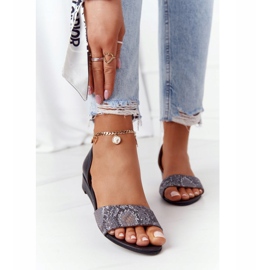 Sandale din piele Maciejka 1971-59 negru și gri bej maro 2 Sandale din piele Maciejka 1971-59 negru și gri bej maro 2