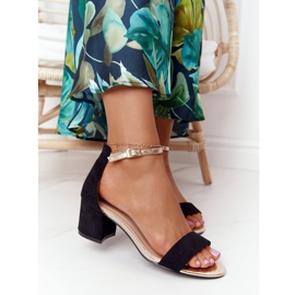 Sandale negre din piele de căprioară Janet negru 1 Sandale negre din piele de căprioară Janet negru 1
