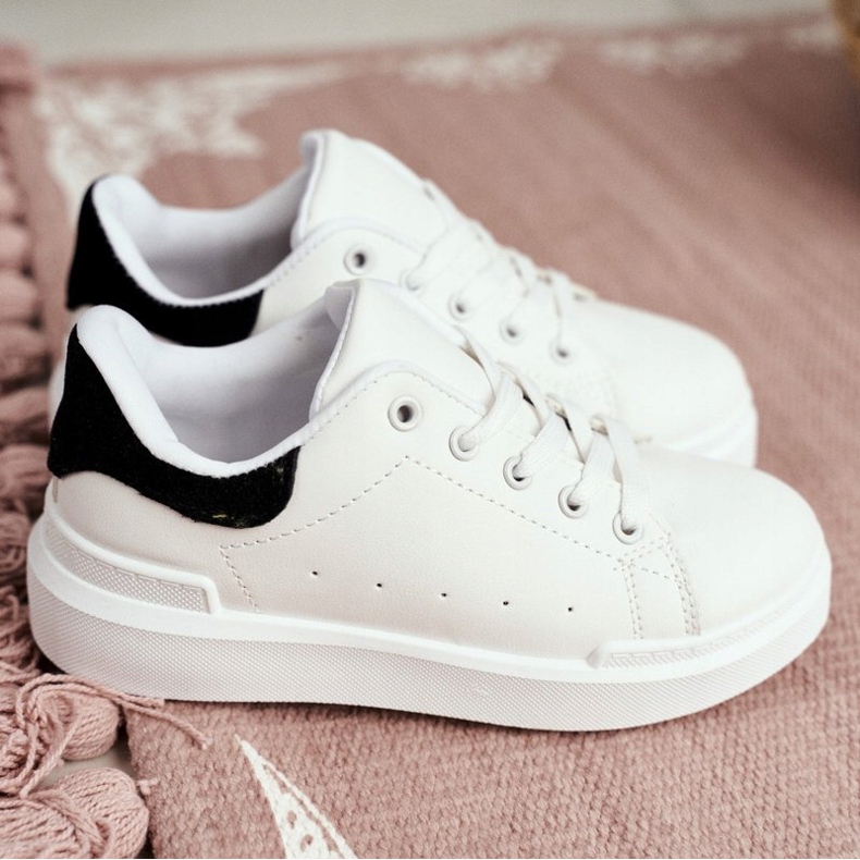 FRROCK Pantofi sport pentru tineret pentru copii albi Bilbo negru 1