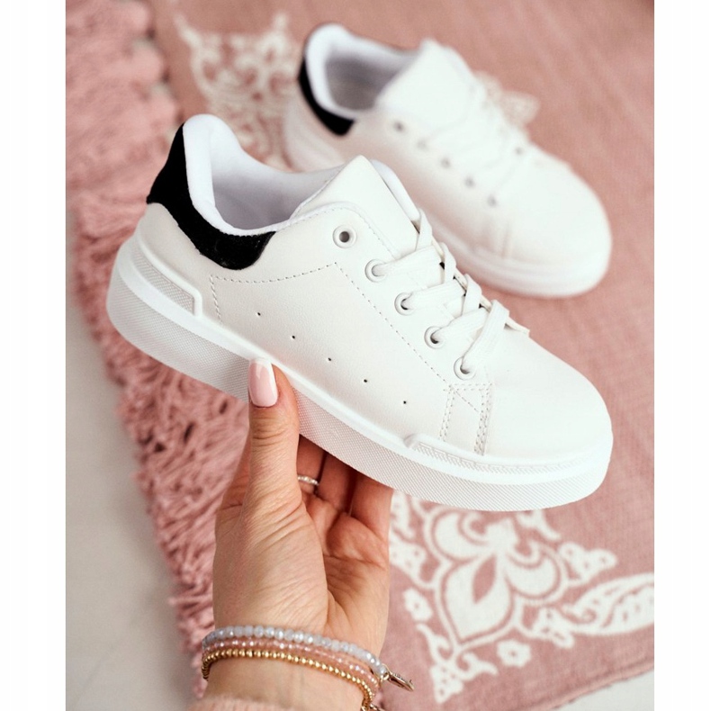 FRROCK Pantofi sport pentru tineret pentru copii albi Bilbo negru 2