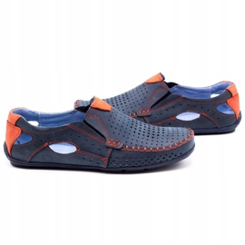 Olivier Pantofi bărbați mocasini 901 bleumarin cu roșu albastru marin 5