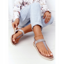 S.Barski Sandale Flip-flops With Zirconias S. Barski 701-12 Grey gri 1