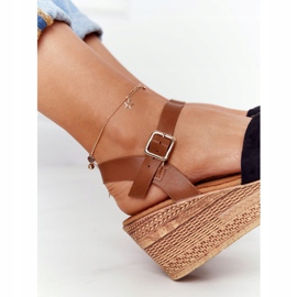 S.Barski Sandale negre pe pană S. Barski GD-38 maro negru 1